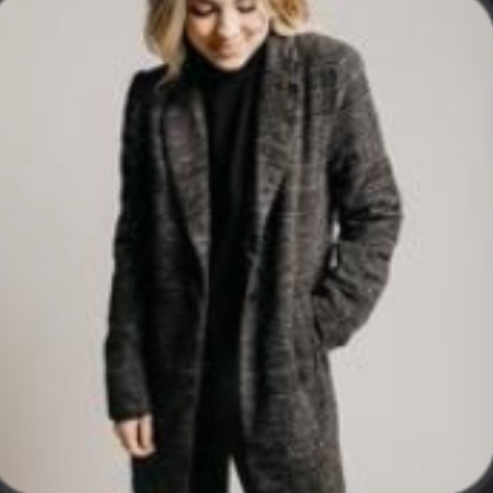 Women’s Long Blazer // Dark Plaid Size Small